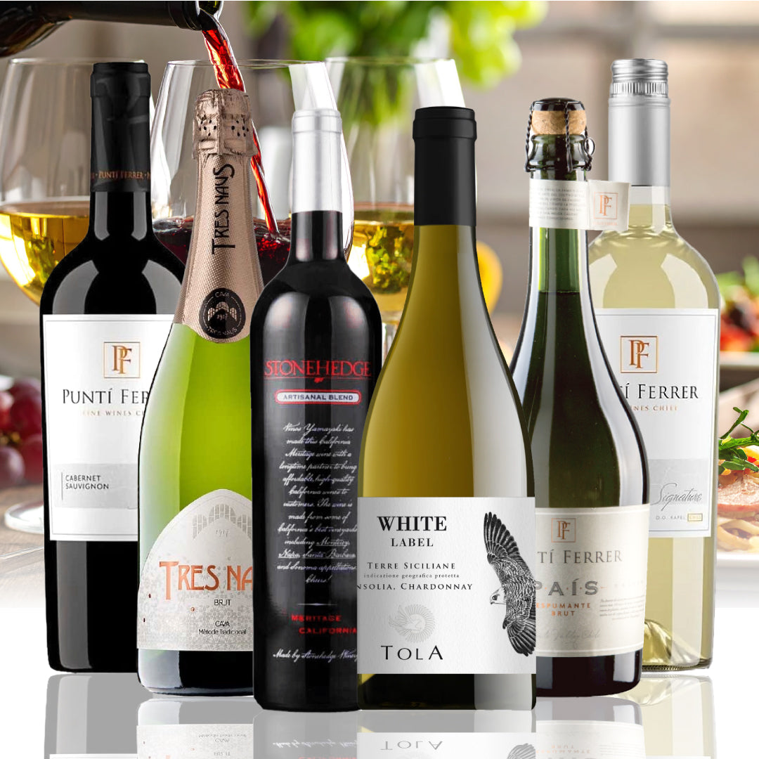 1月プレミアムワインバスケット 赤2 白2 泡2本セット