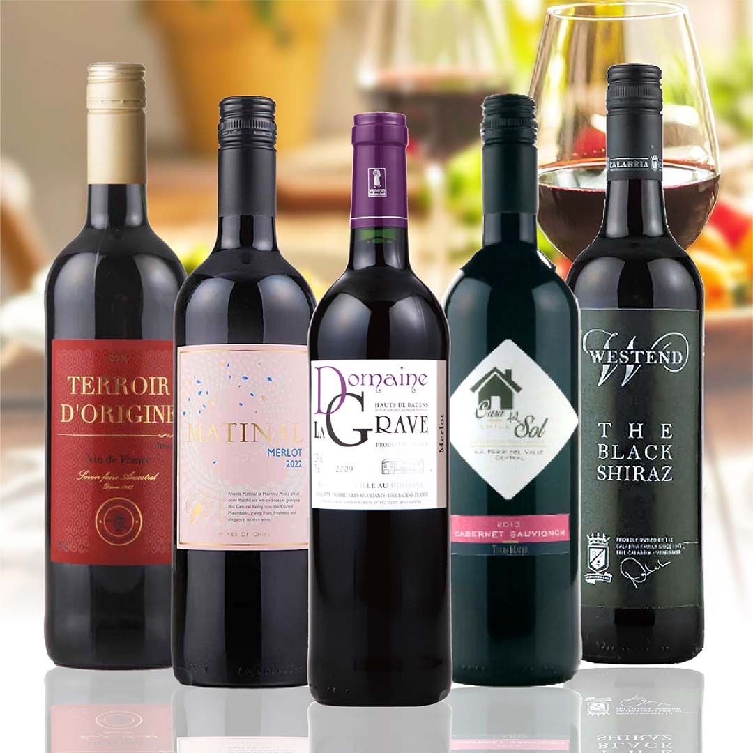 4月ワインバスケット うま得 エンジョイワイン 赤 5本セット