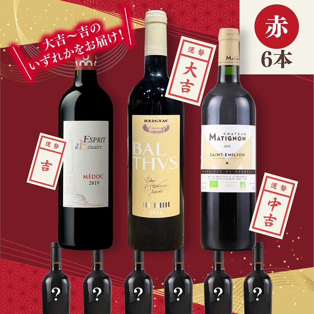 【WEB限定】新春運試し!おみくじ赤ワイン6本セット