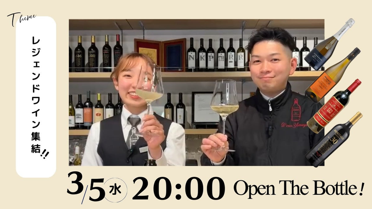 ヴィノスLIVEにてワイングラスを掲げる2人