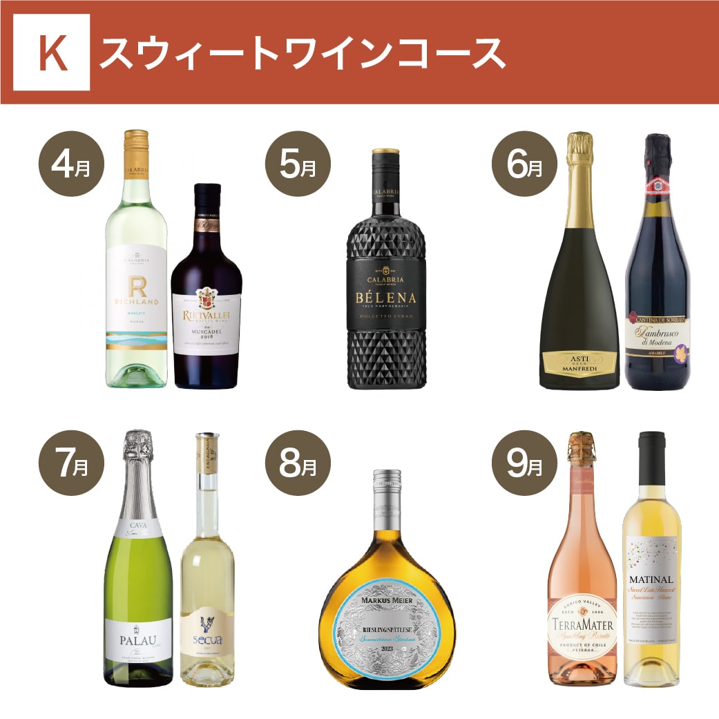 スウィートワインコース(12回/年)_夏季のみクール便【蔵直(R)ワイン定期便・おまとめ払い】【2025年4月よりお届けスタート】