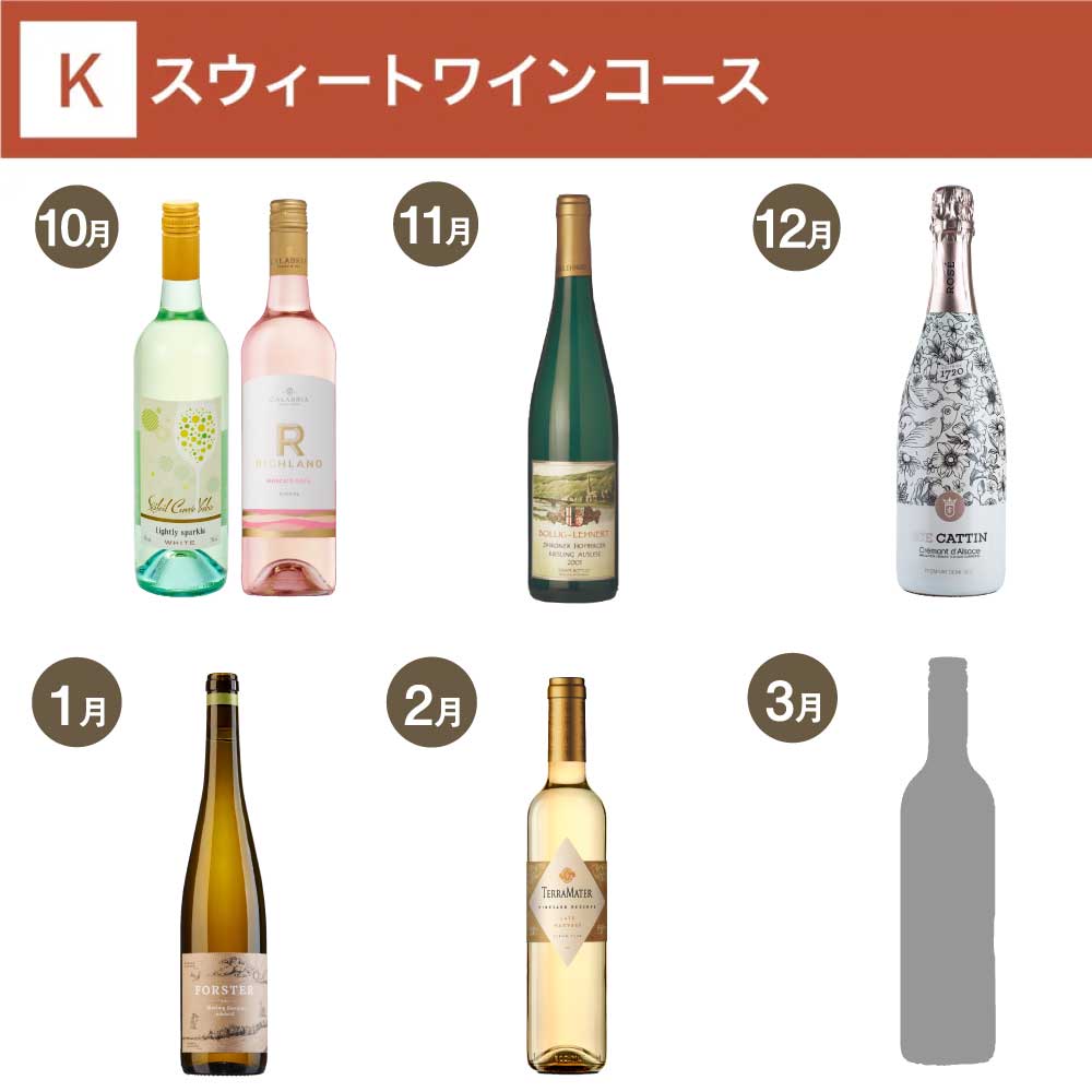 スウィートワインコース_年間クール便【蔵直(R)ワイン定期便・毎月払い