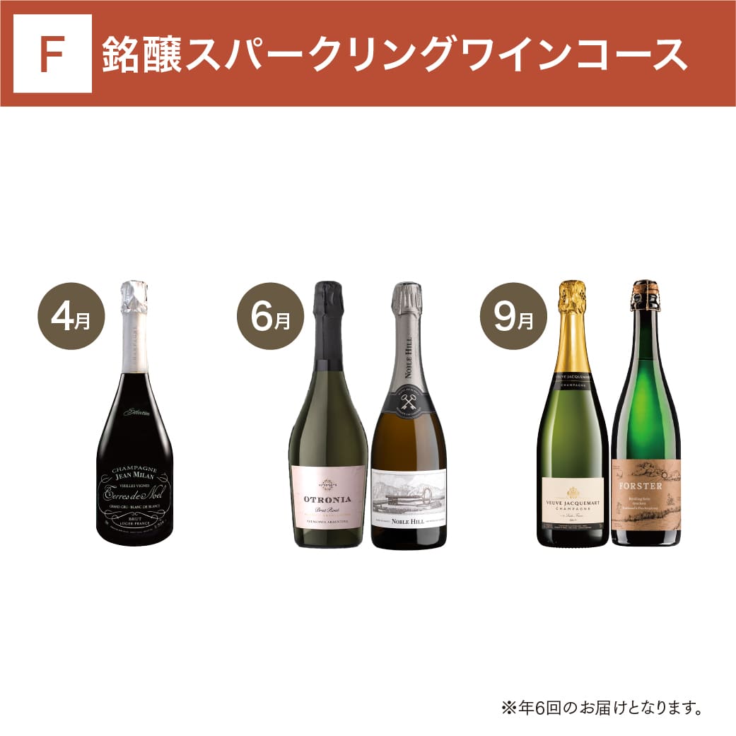 銘醸スパークリングワインコース_年間クール便【蔵直(R)ワイン定期便・毎月払い】【2025年4月よりお届けスタート】