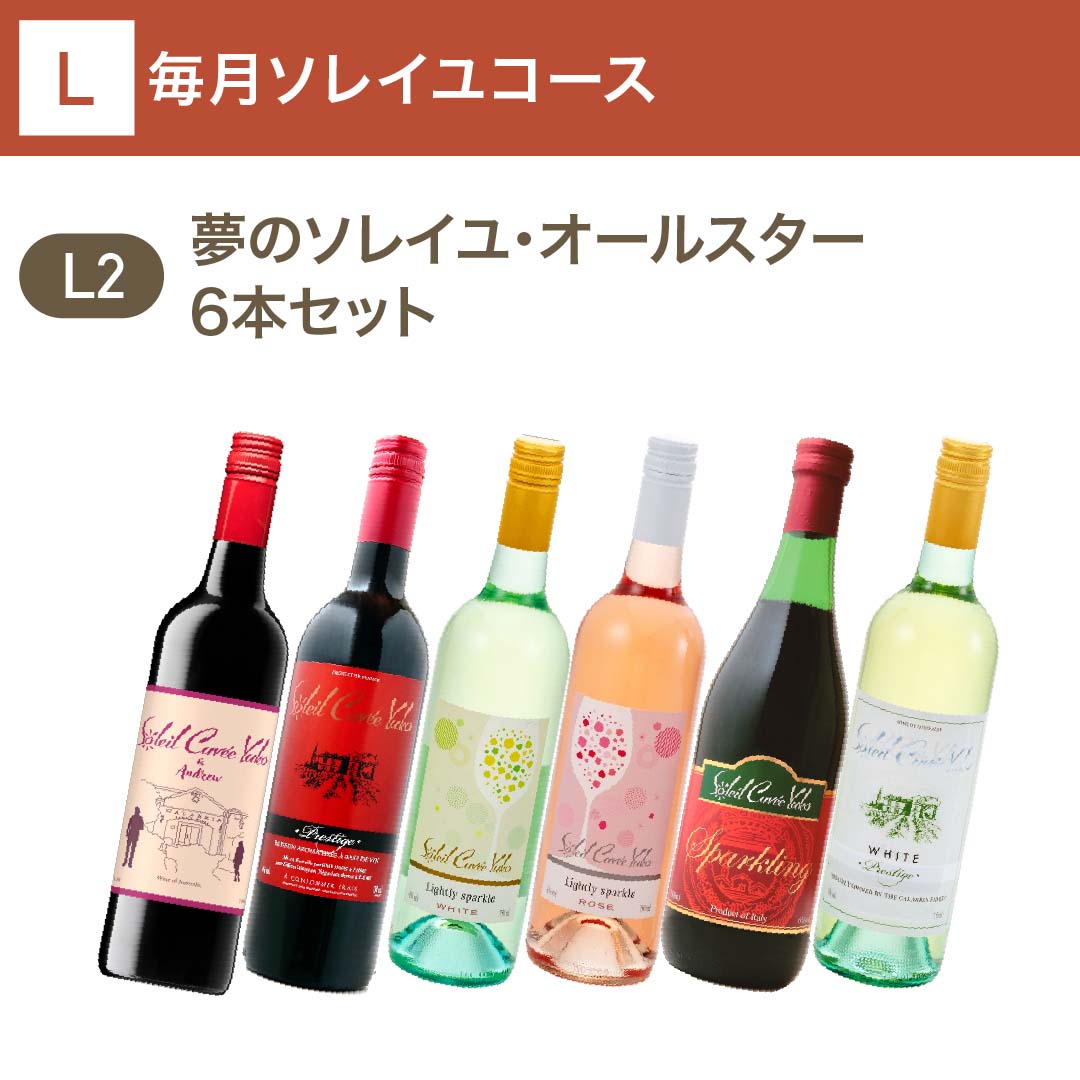 毎月ソレイユコース（オールスター6本）_年間クール便【蔵直(R)ワイン定期便・毎月払い】【2025年4月よりお届けスタート】