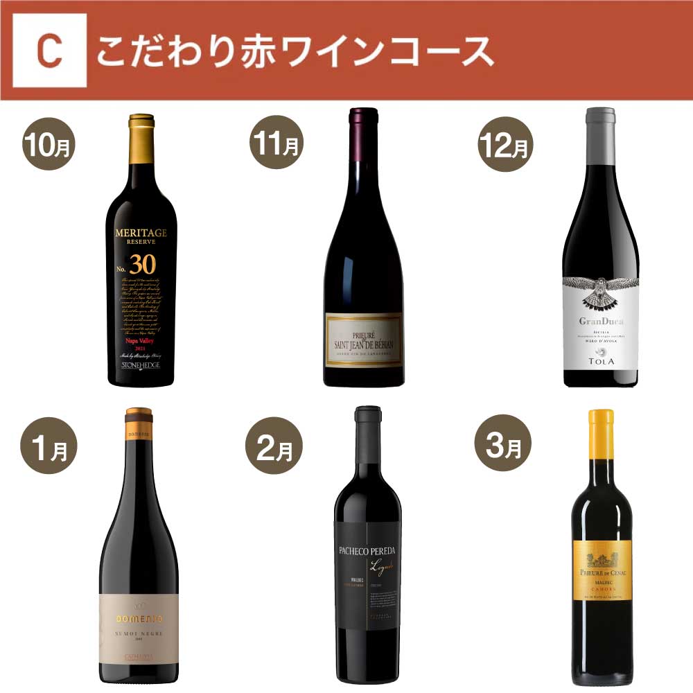 こだわり赤ワインコース_夏季のみクール便【蔵直(R)ワイン定期便・毎月払い】【2025年10月よりお届けスタート】