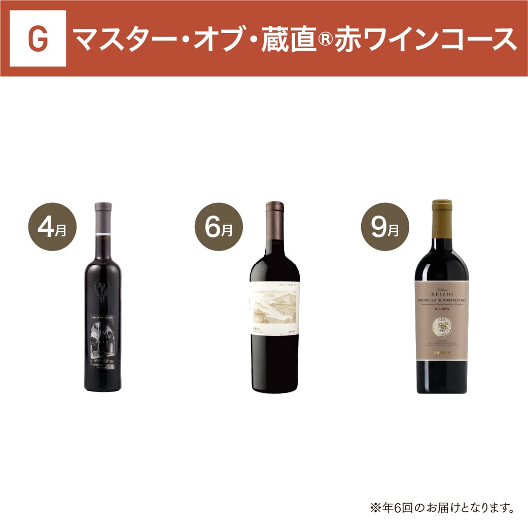 マスター・オブ・蔵直(R)赤ワインコース_夏季のみクール便【蔵直(R)ワイン定期便・毎月払い】【毎月15日以降の最短土曜日にお届け】