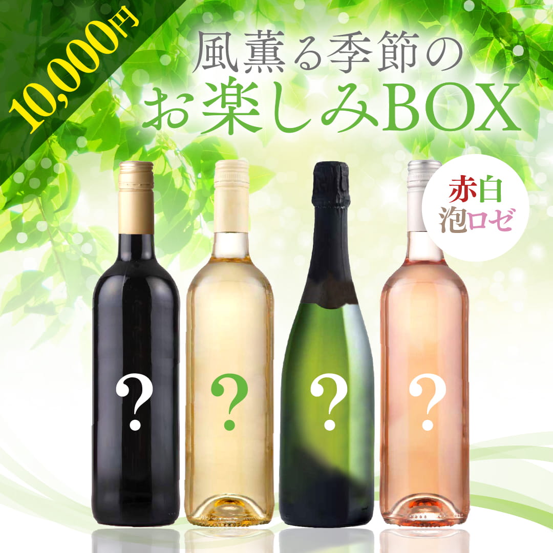 WEB限定】 2026年風薫る季節のお楽しみBOX 10,000円 赤1本/白1本/泡1本