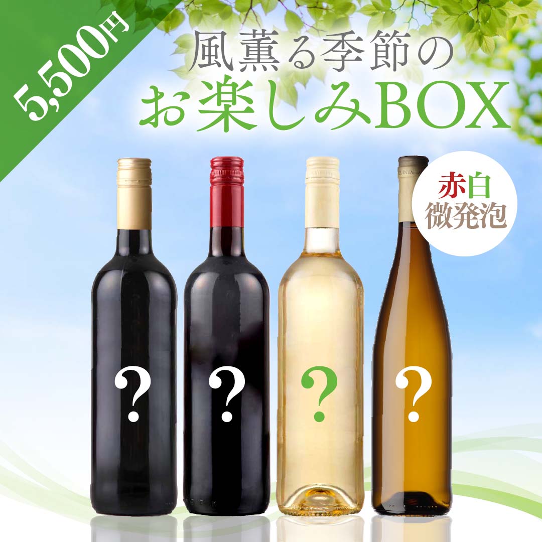 【WEB限定】 2026年風薫る季節のお楽しみBOX 5,500円　赤2本/白1本/微発泡1本【4月24日以降のお届け】