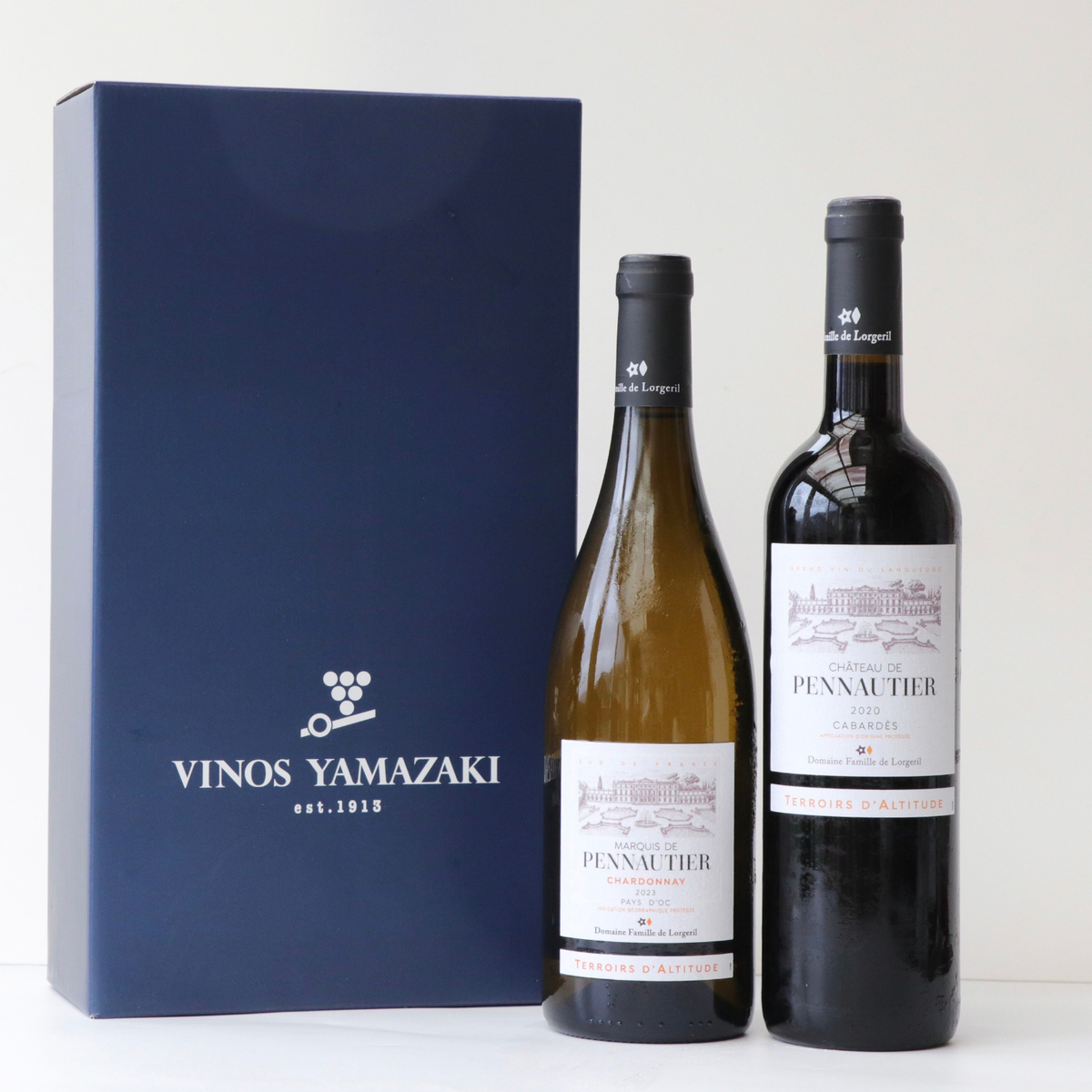 フランス産 ペノティエ赤白ワインギフトセット カベルネ・ソーヴィニヨンとシャルドネの飲み比べ お中元 お歳暮 プレゼント・ギフトにおすすめ　箱付き