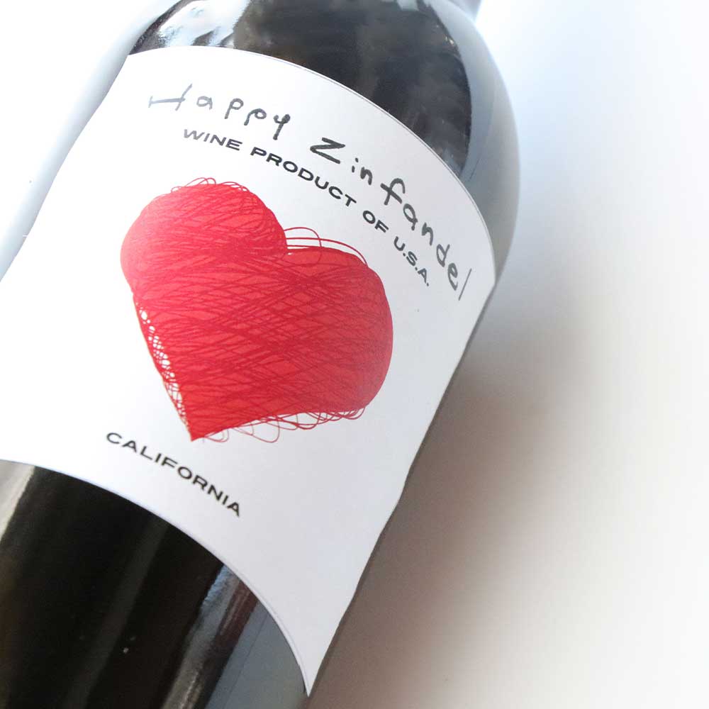 ハートラベル　赤ワイン　バレンタイン　チョコレートに合うワイン　チョコレートと相性抜群ワイン　カリフォルニア